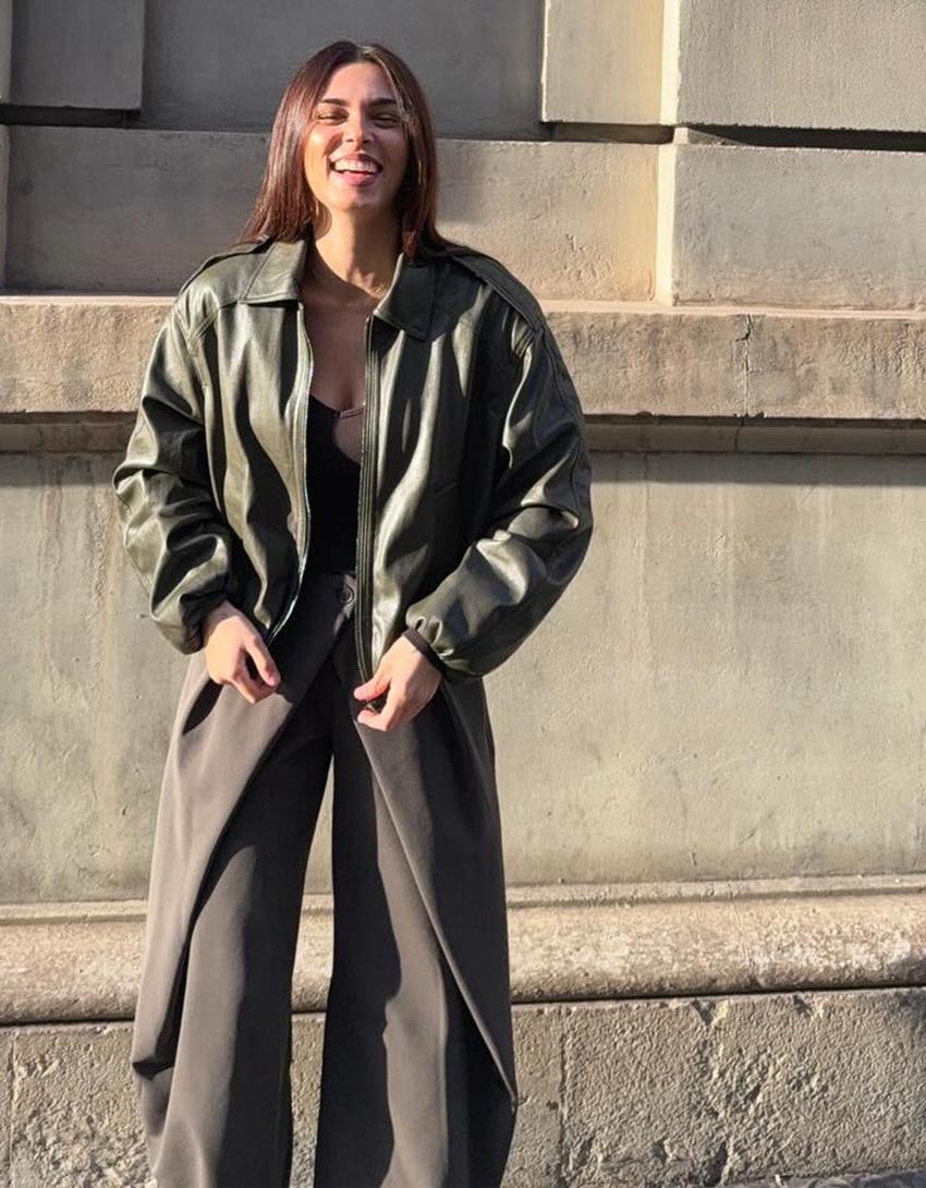 Double-button pleat trousers-Sand