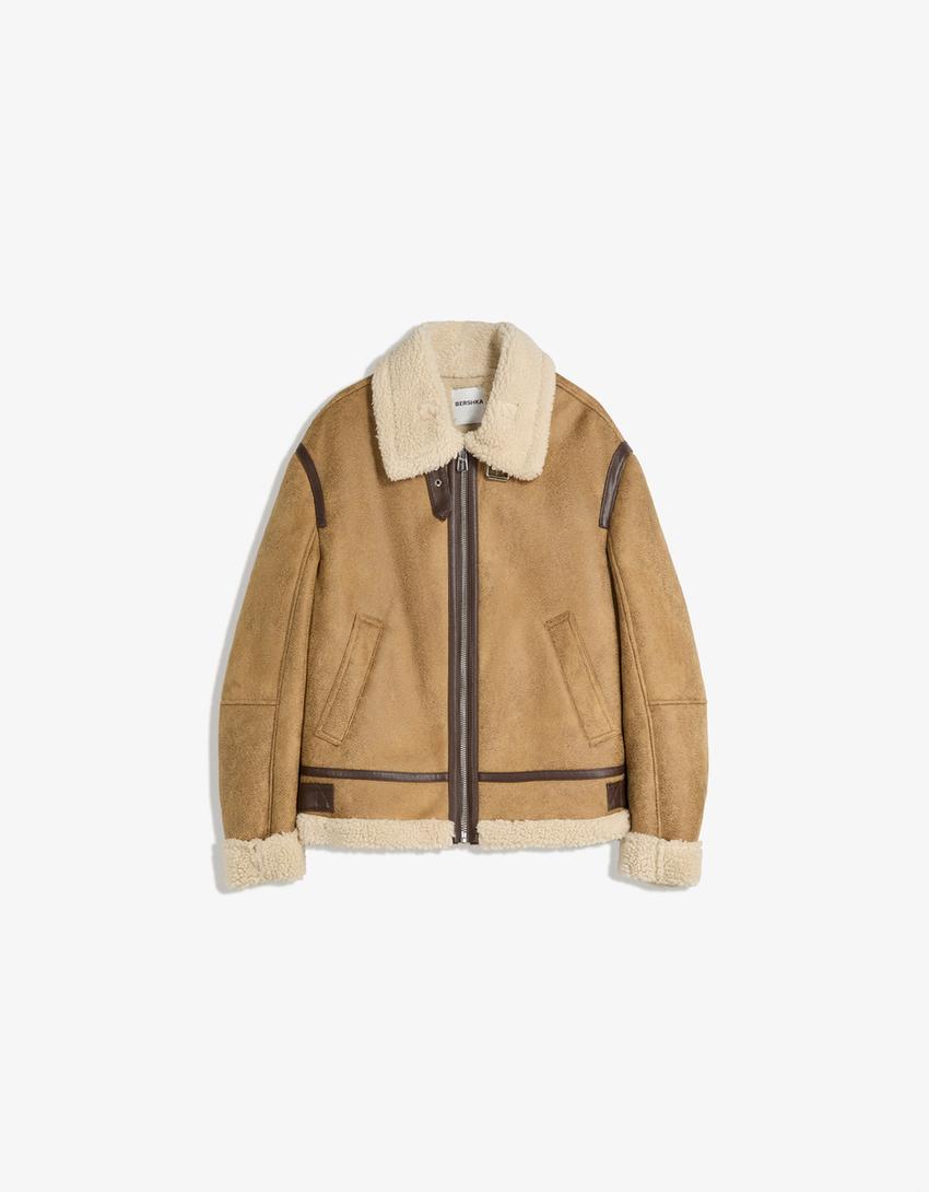 Veste biker double face-Camel-3
