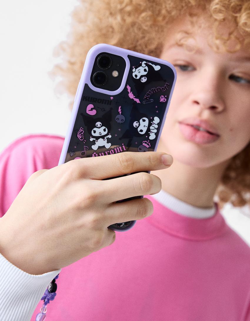 Kuromi charm mobile phone case-Violet