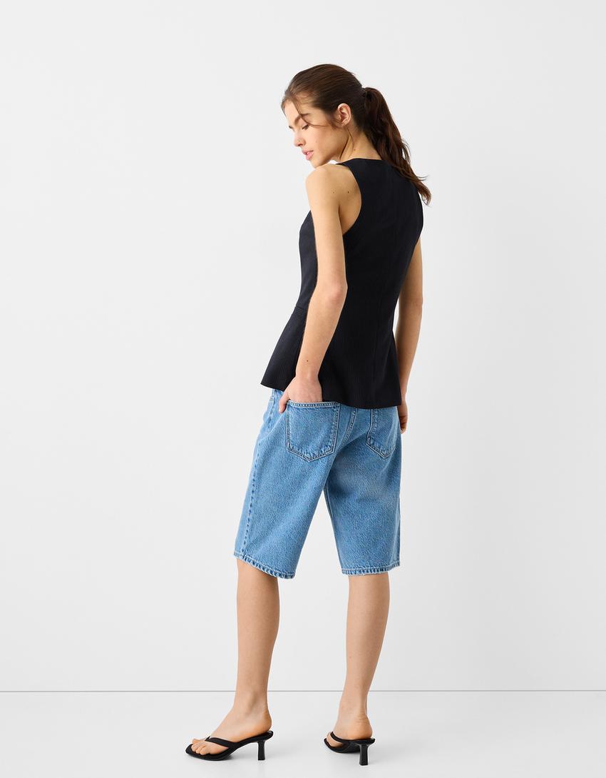 Long buttoned waistcoat-Black-1