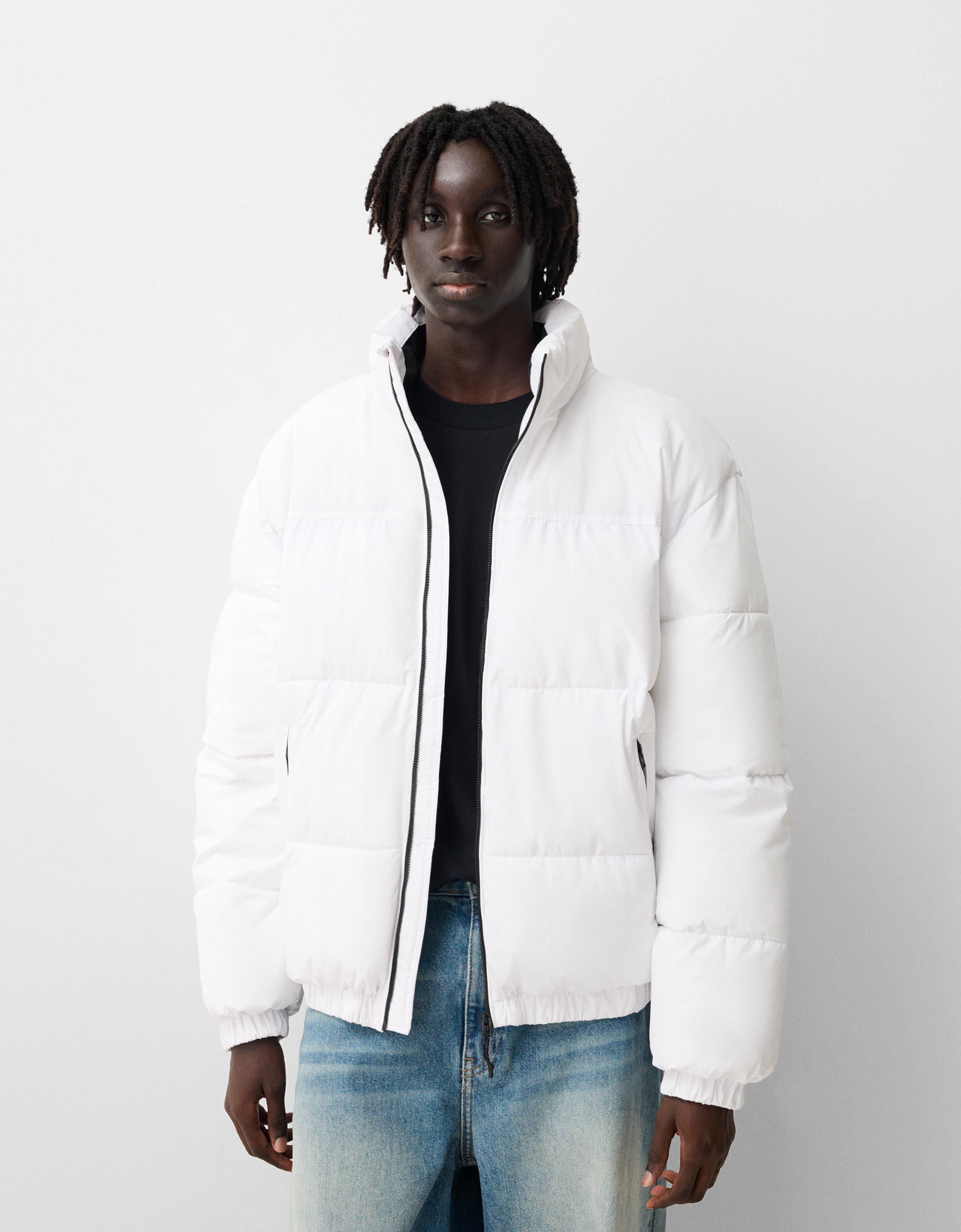 Bershka Puffjacke Herren M Weiss