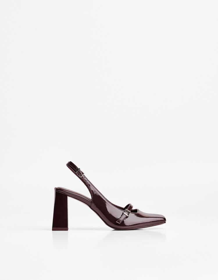 Block heel slingback Mary Janes