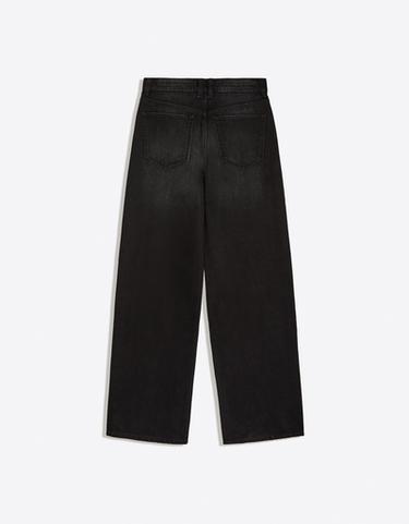 High-waist straight wide-leg jeans — Black 6