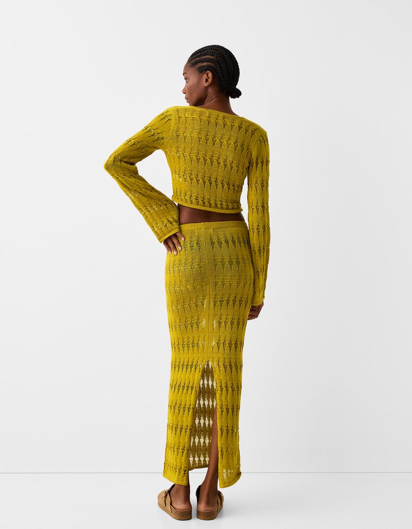 تنورة ميدي ريفية-أخضر-2