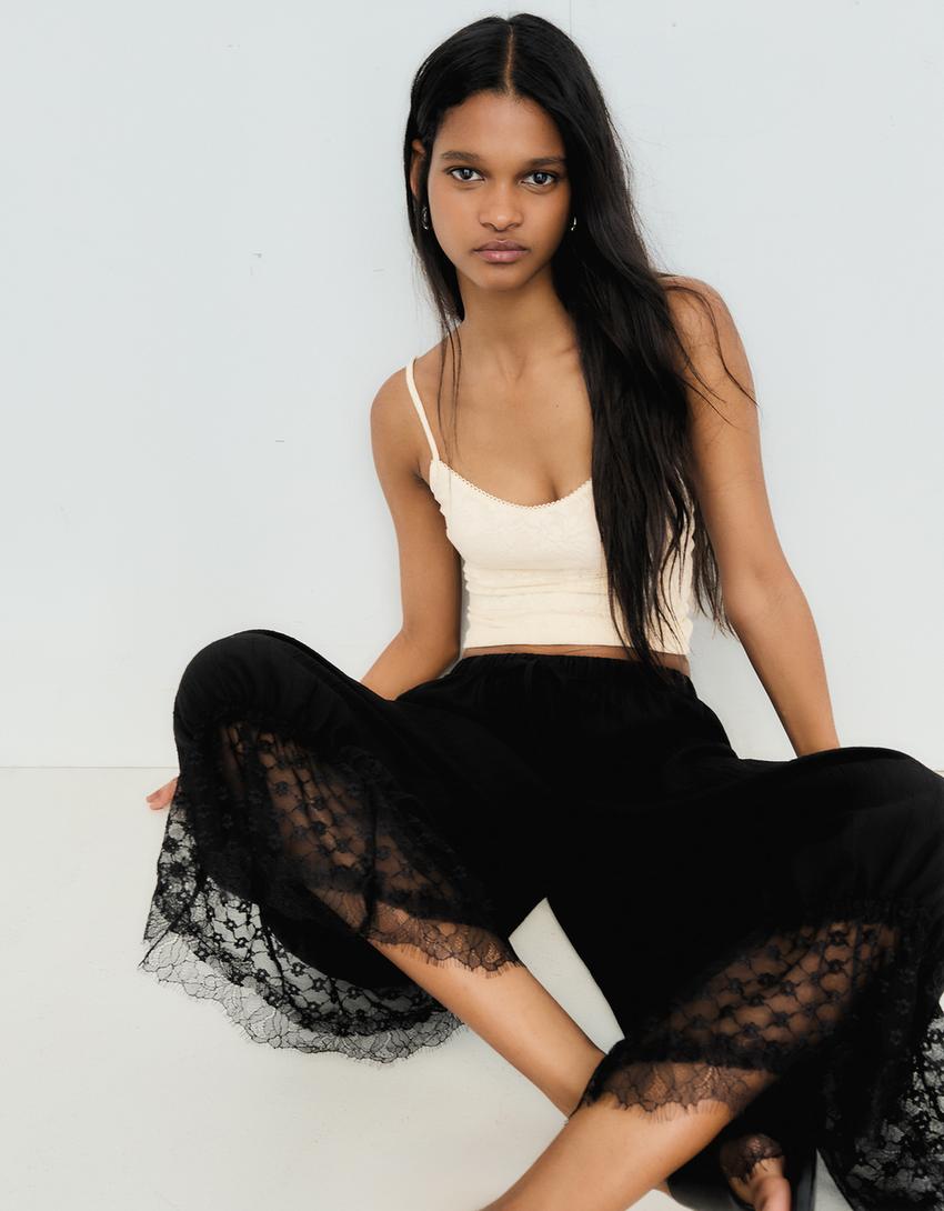 Rustik askılı top-Krem