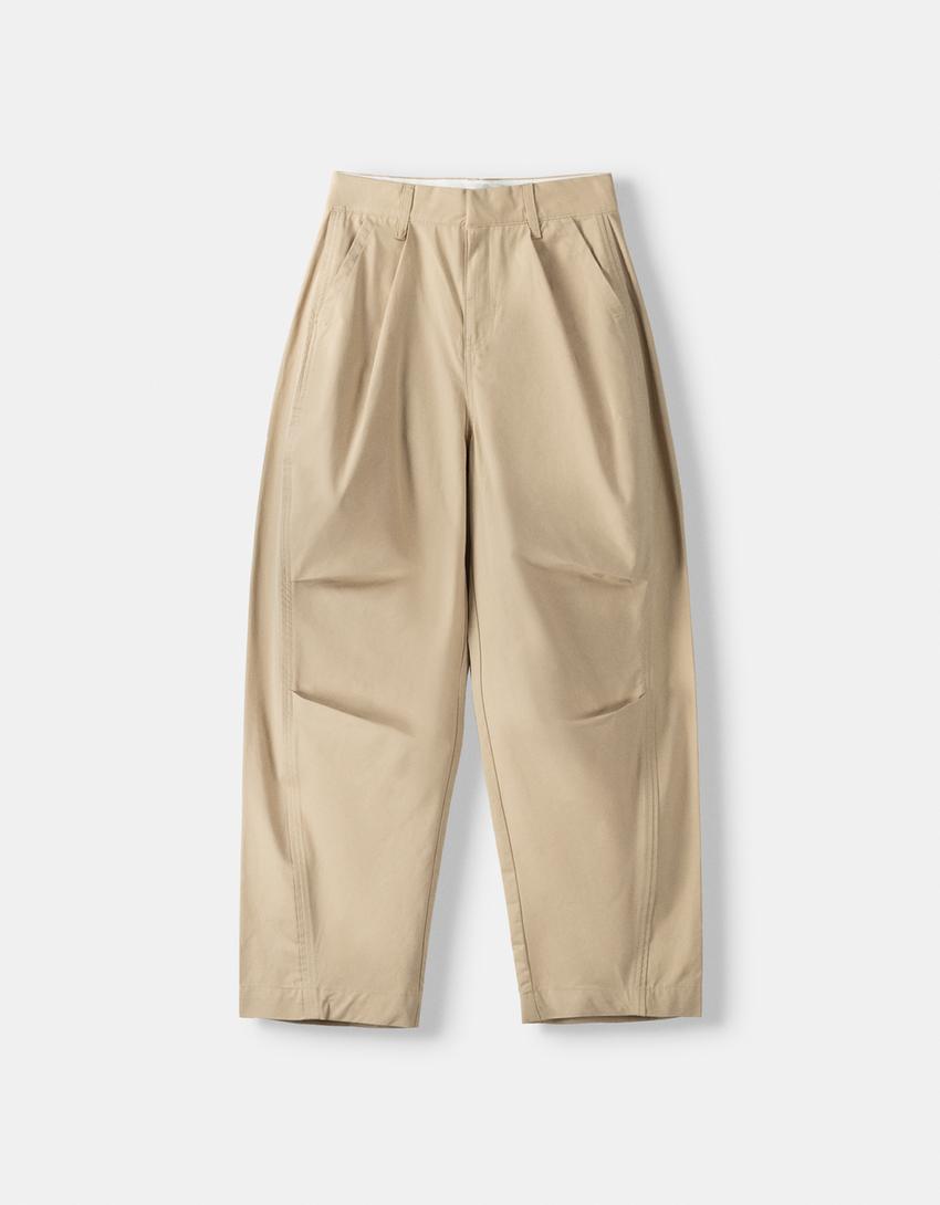 Pantalon baggy balloon-Camel-5