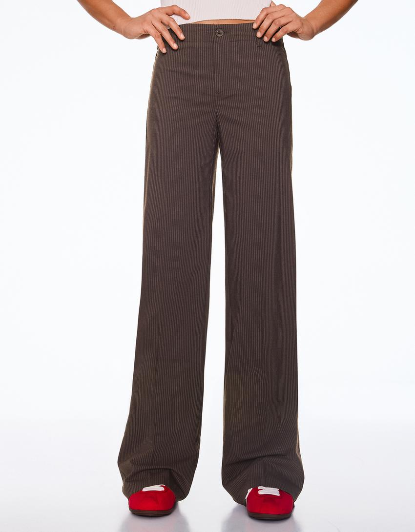 Pantalón wide leg-Marrón