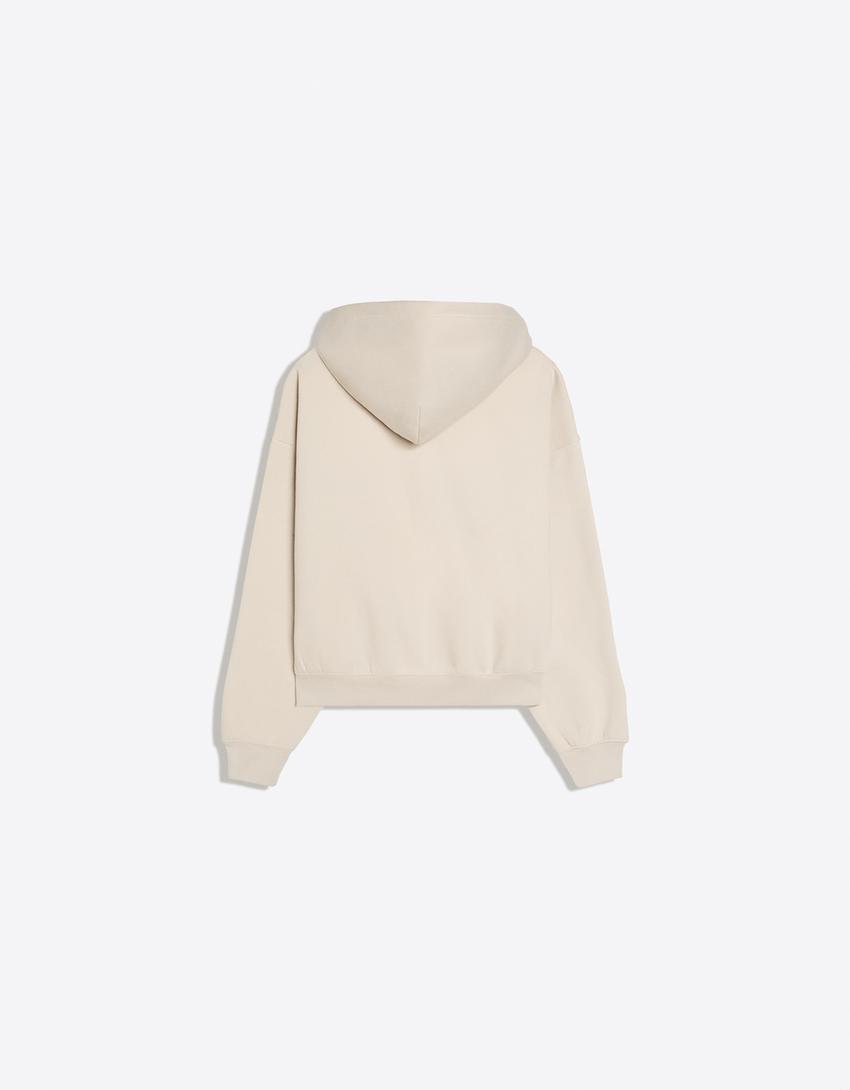 Zip-up hoodie-Stone