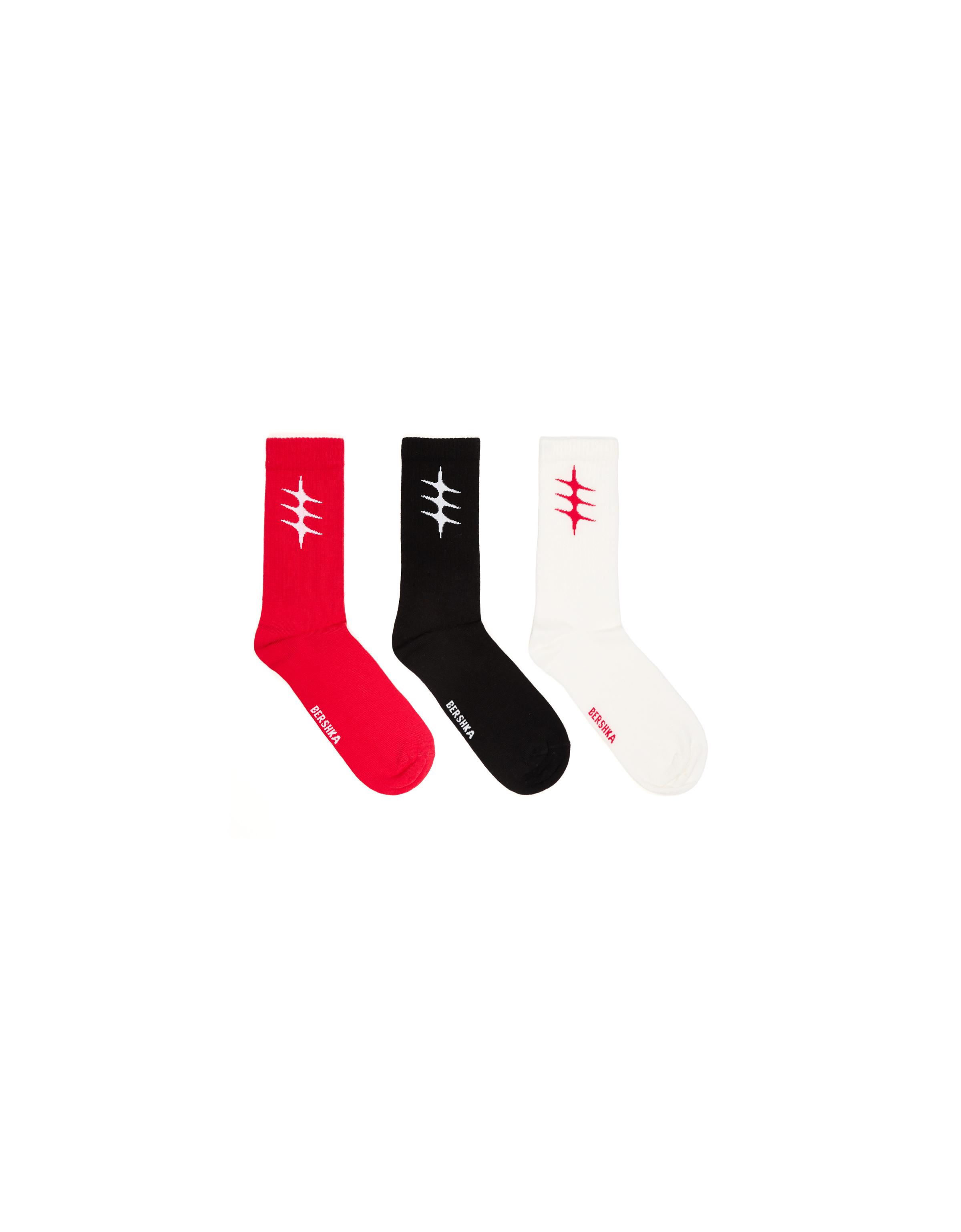Pack of 3 assorted star socks — Red