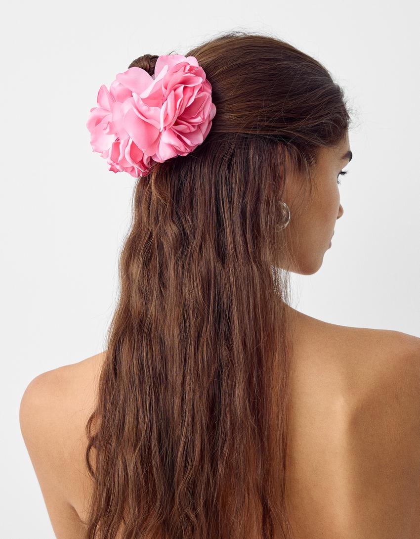 Flower hair clip-Pink-1