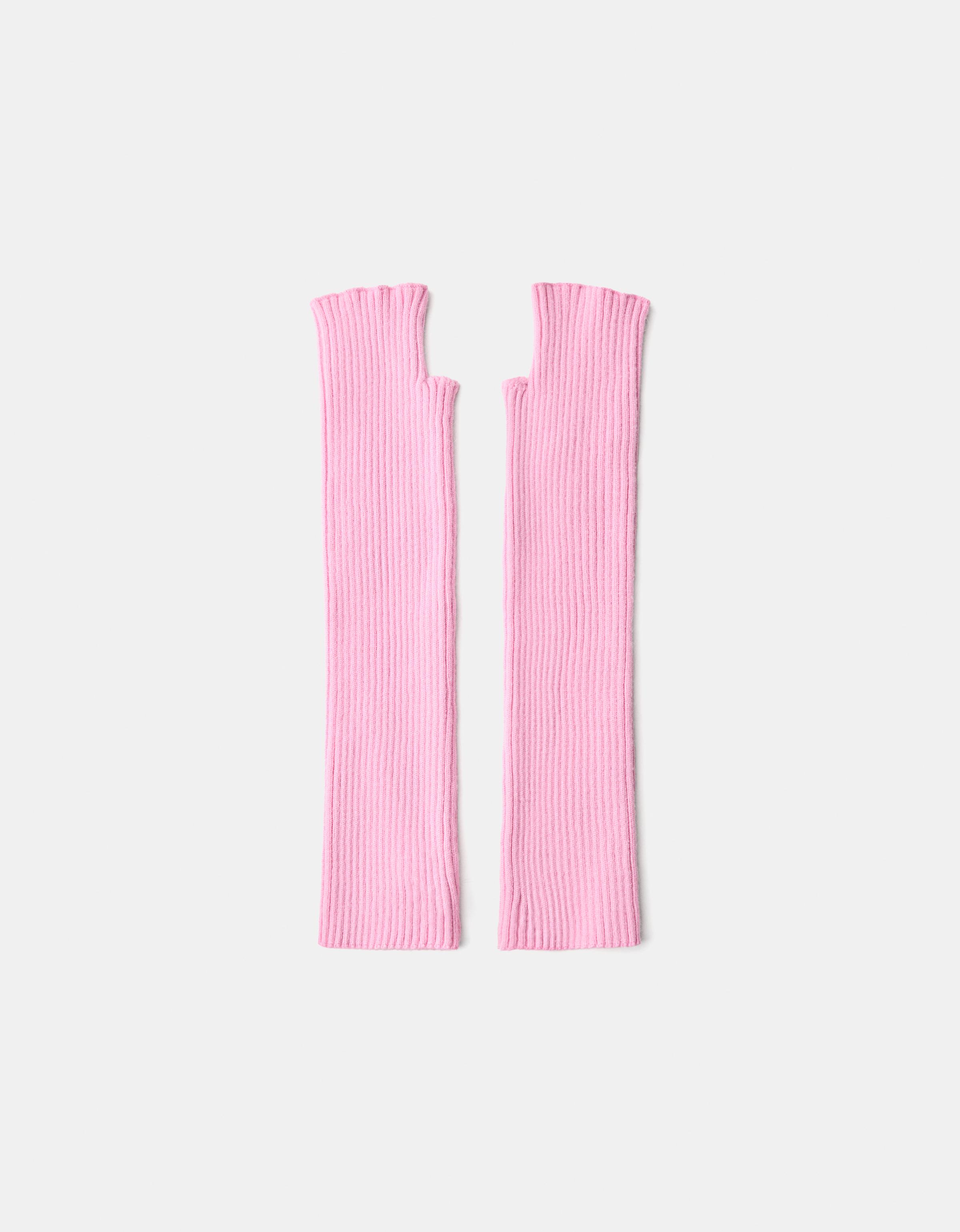 Bershka Fingerlose Handschuhe Mit Rippenmuster Damen Rosa