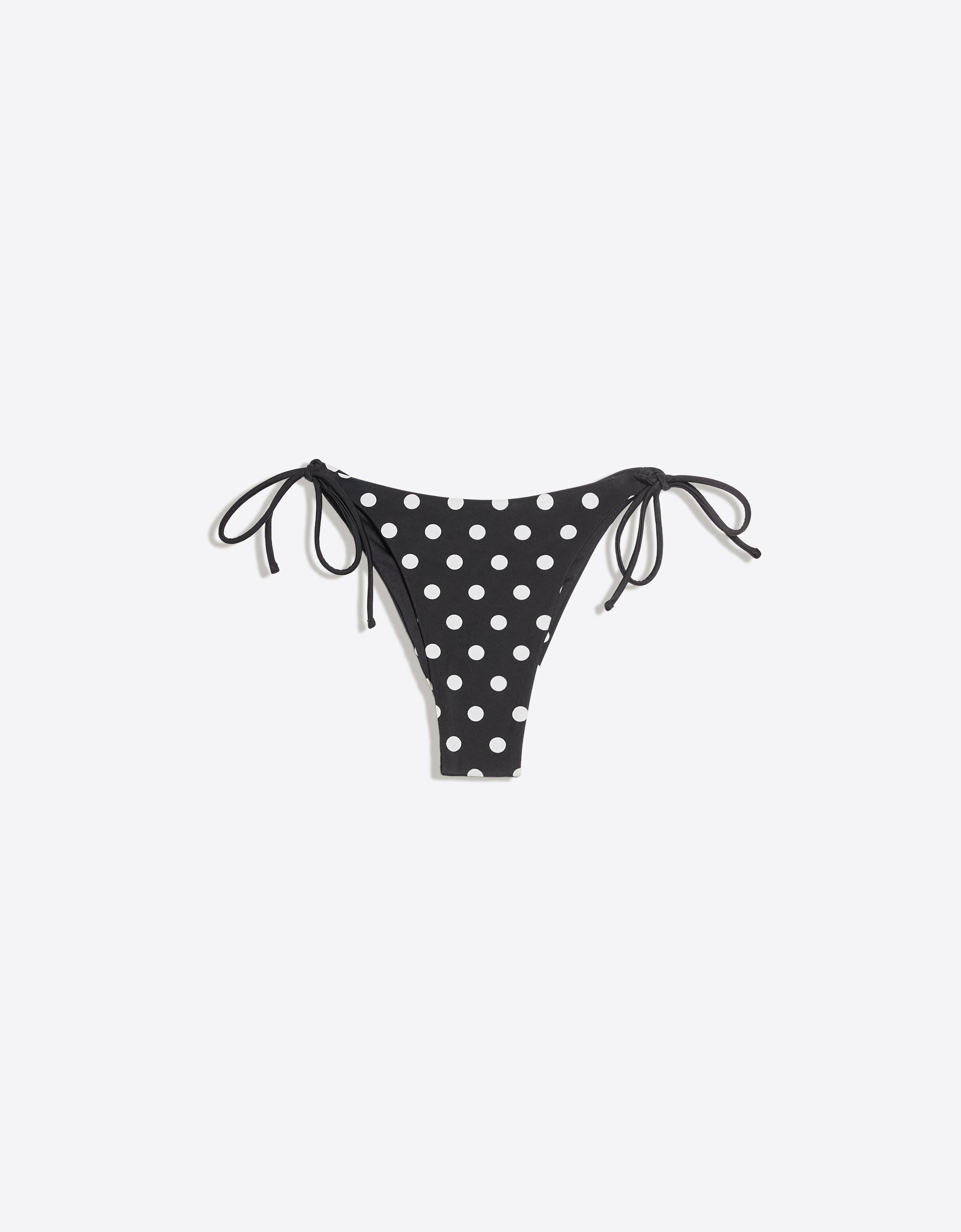 Polka dot bikini bottoms — Black