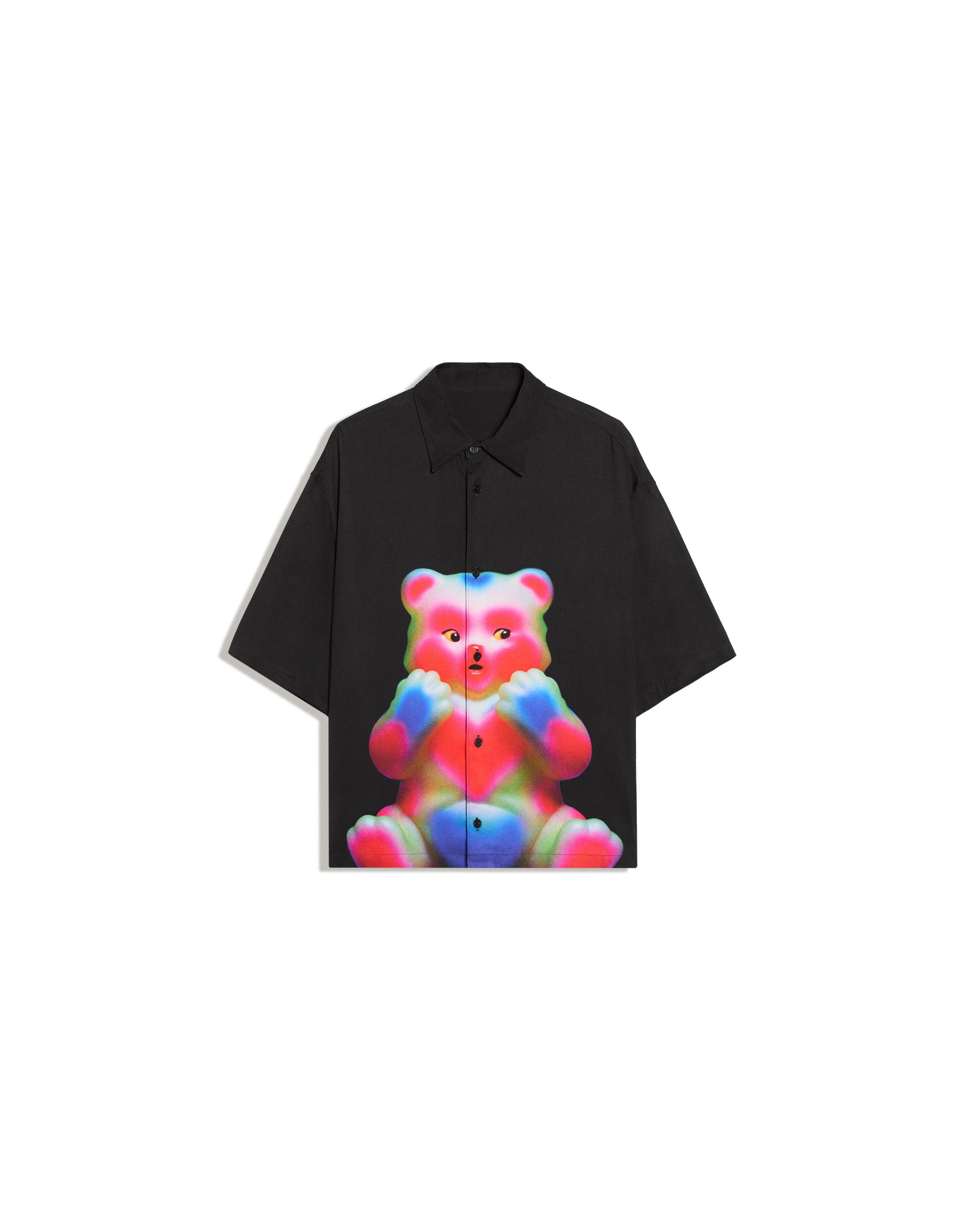 Short sleeve boxy shirt RAFAELA MASCARO — Black
