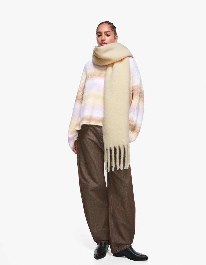Solid-coloured scarf-Yellow