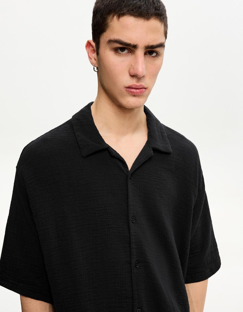 Ensemble chemise et pantalon-Noir-2
