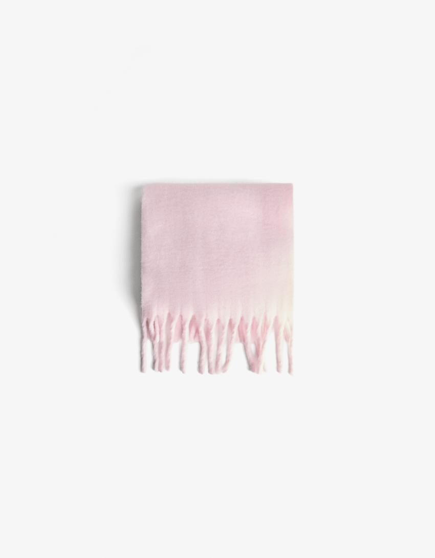 Écharpe unie-Rose-2