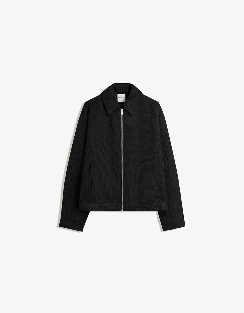 Rustic boxy fit jacket-Black