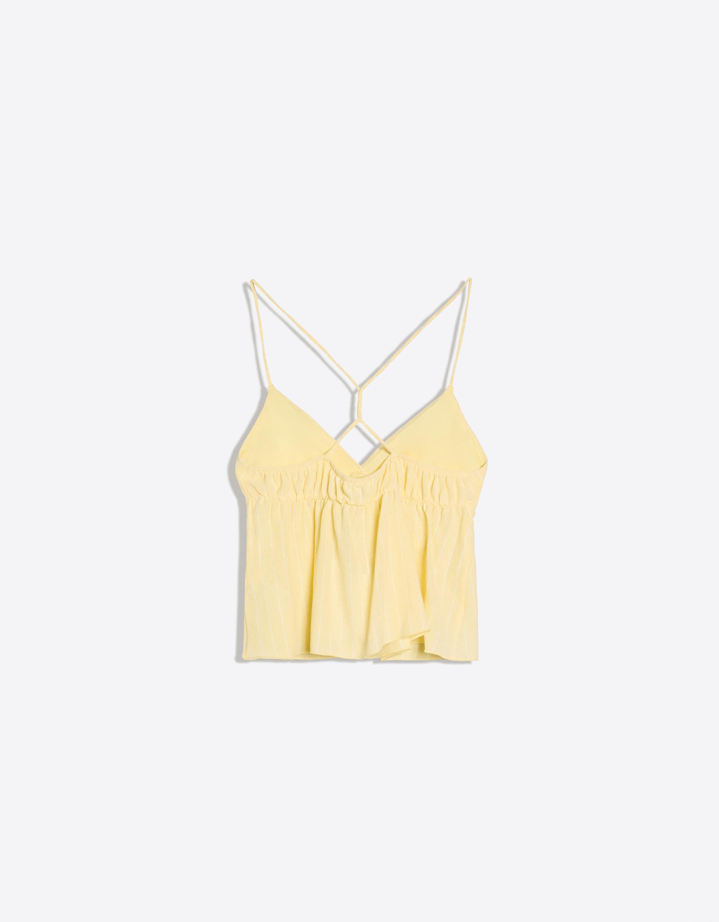Bershka Çizgili peplum askılı bluz