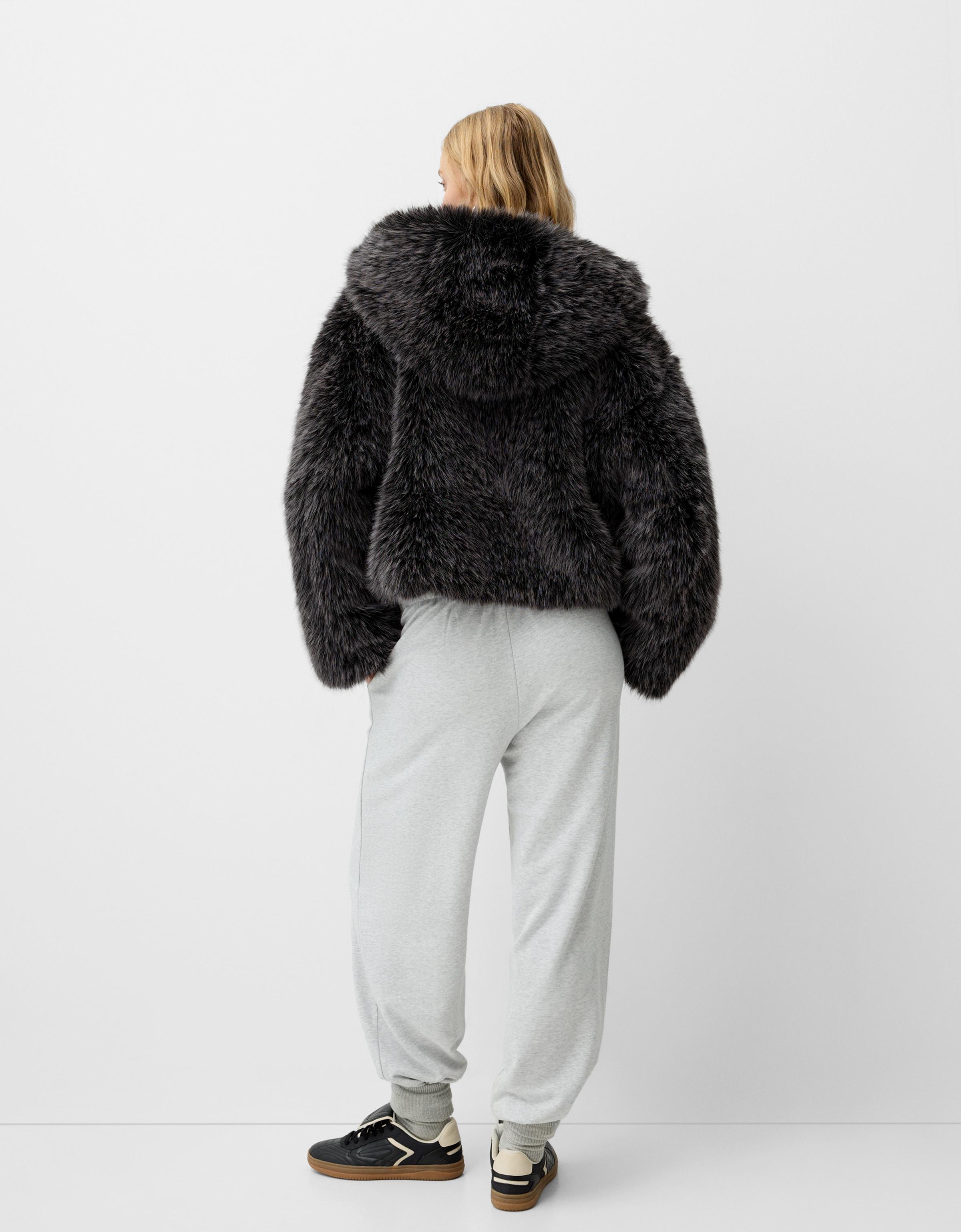 Faux fur jacket bershka hotsell