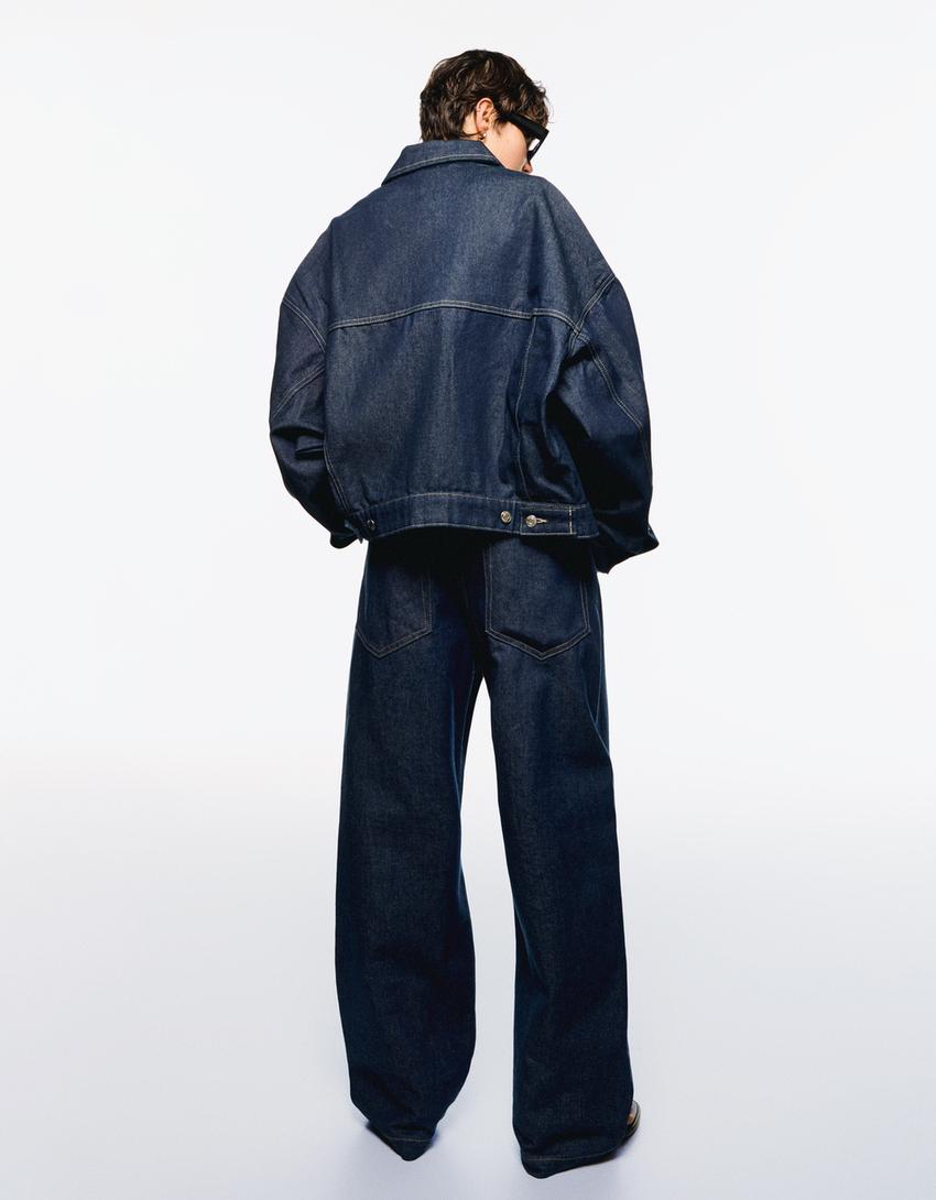 Denim trucker jacket-Navy-1