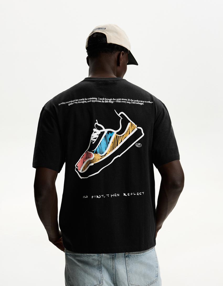 T-Shirt mit Print-Schwarz-1