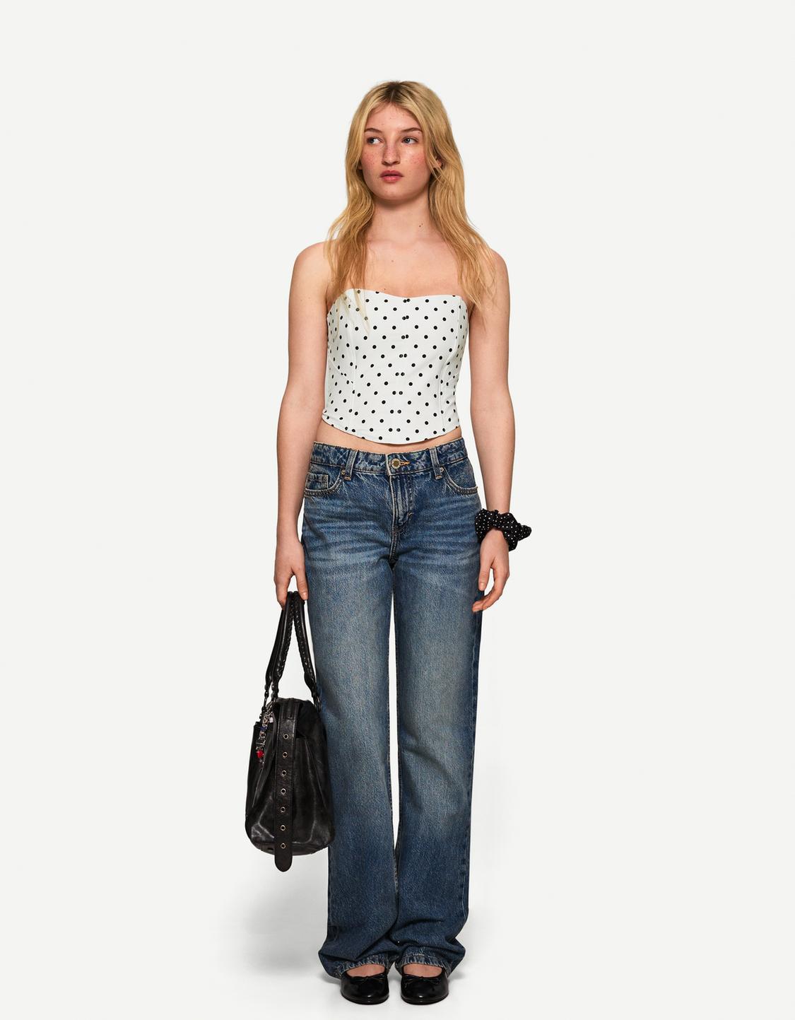 Polka dot corset bandeau top
