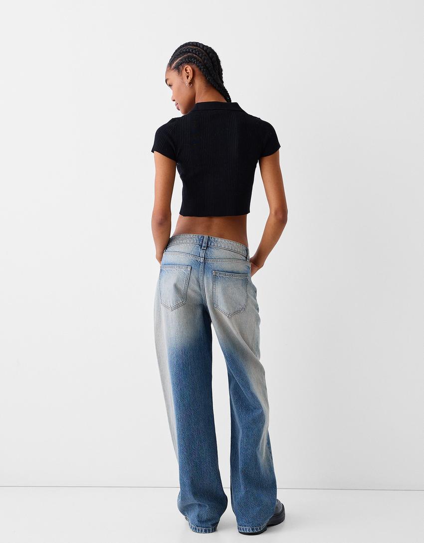 قميص بولو بأكمام قصيرة وأزرار-أسود-1