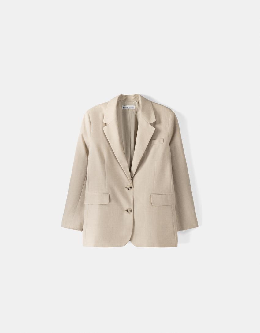 Relaxed-fit masculine blazer-Camel-5