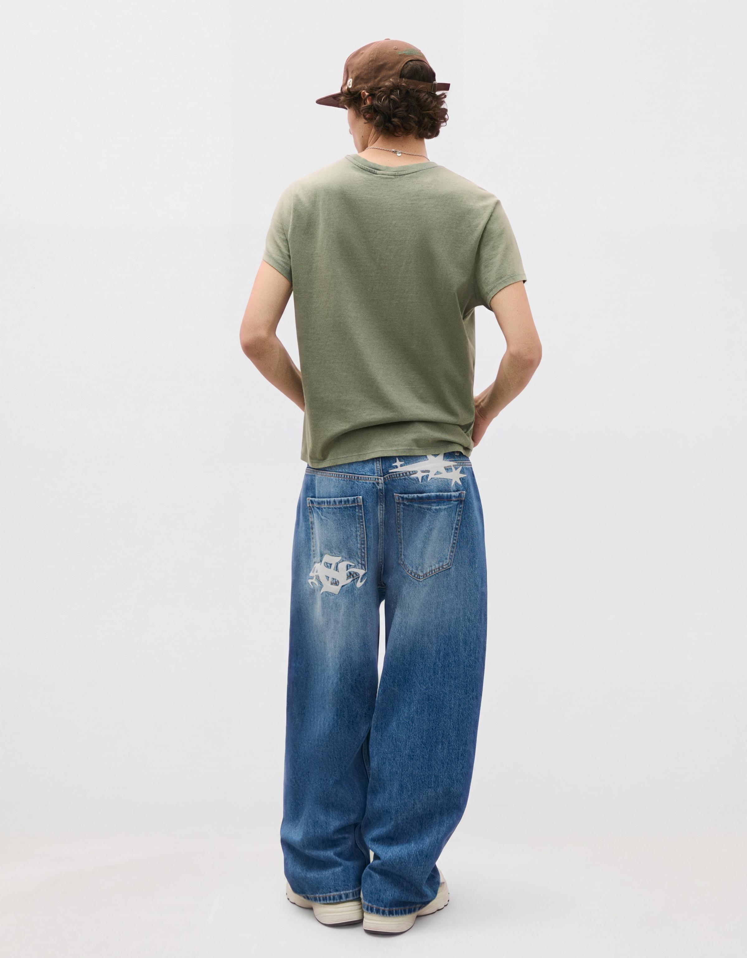 Embroidered neobarrel jeans — Light blue