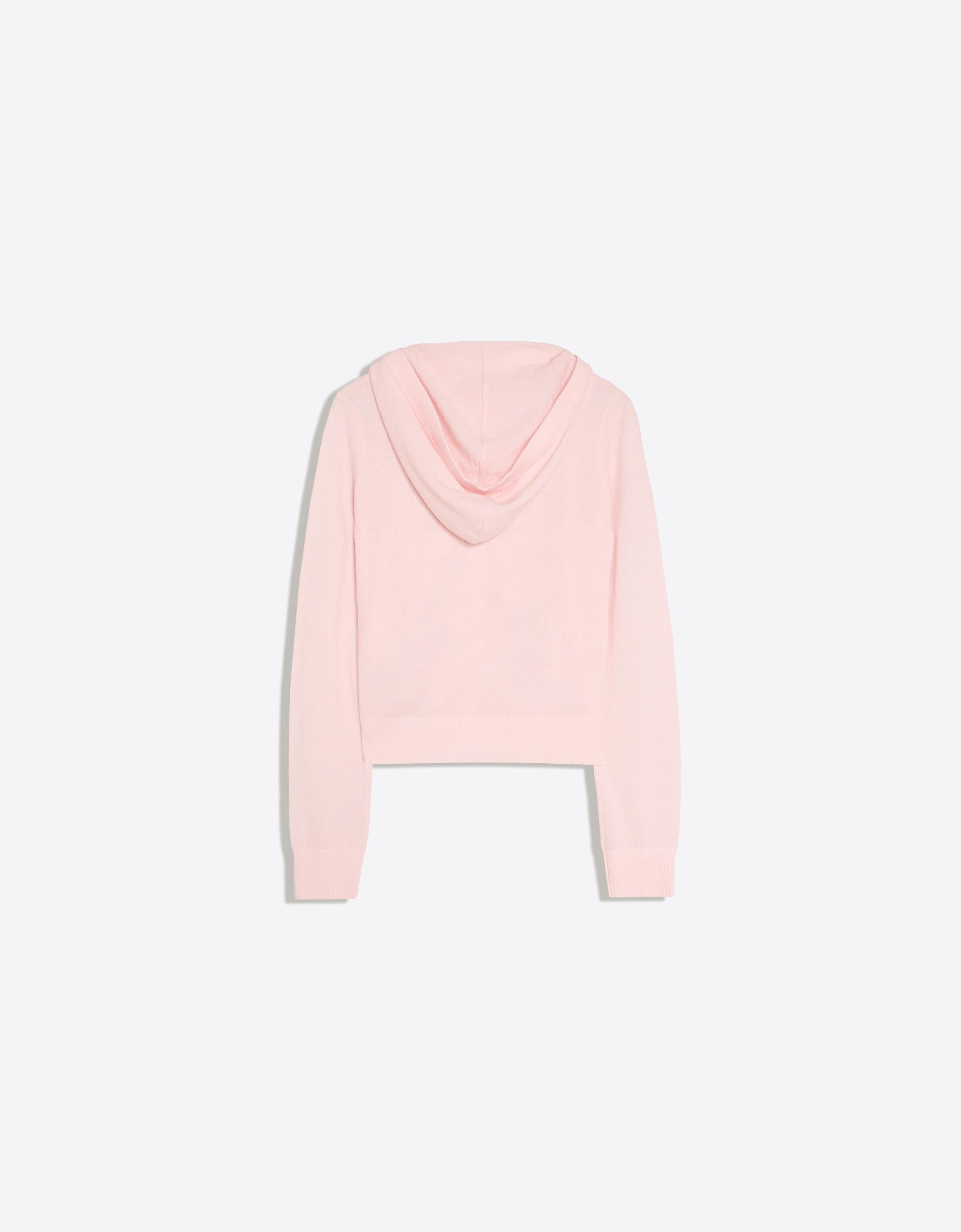 Fine hooded cardigan — Pink