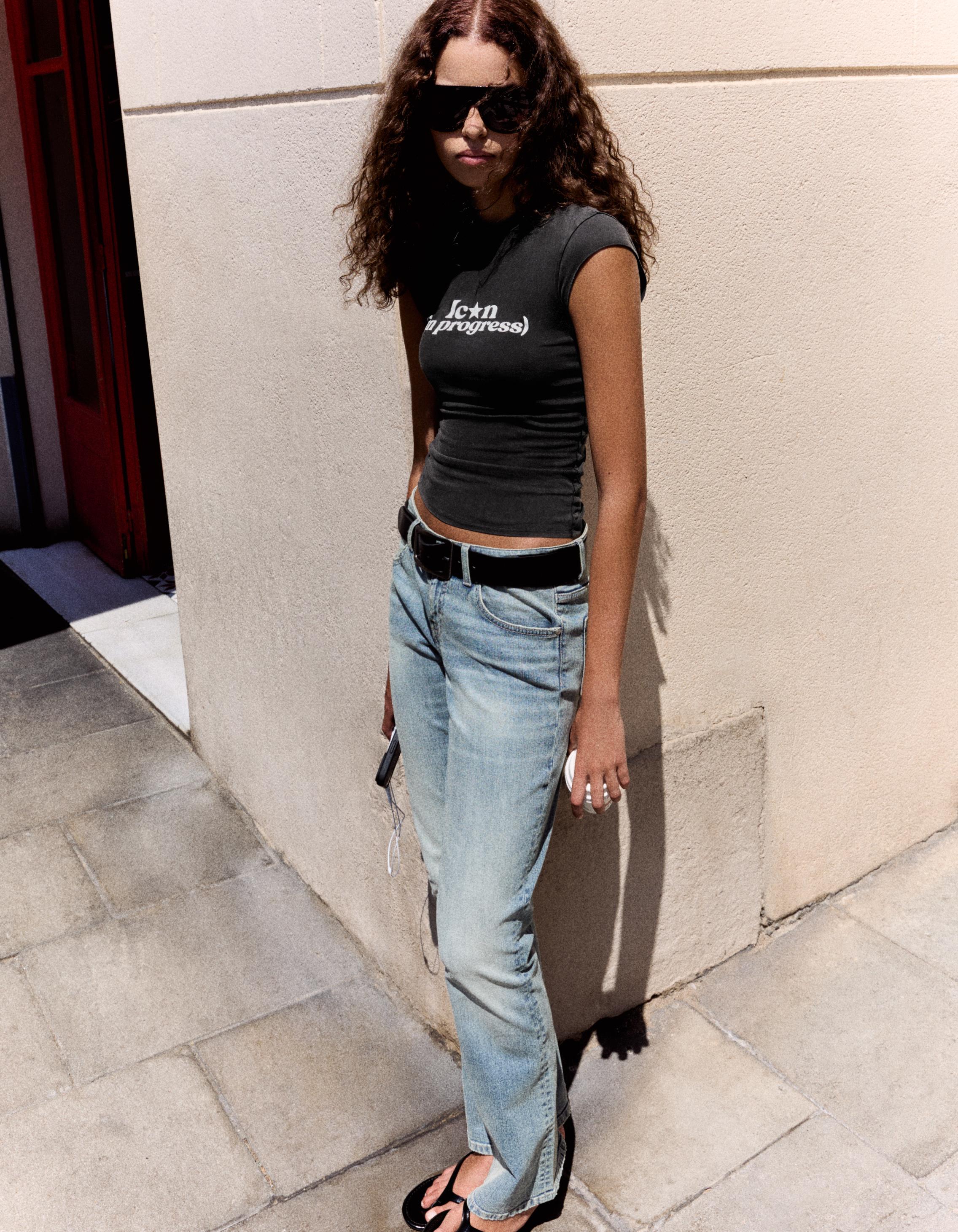 Regular fit print T-shirt — Dark grey