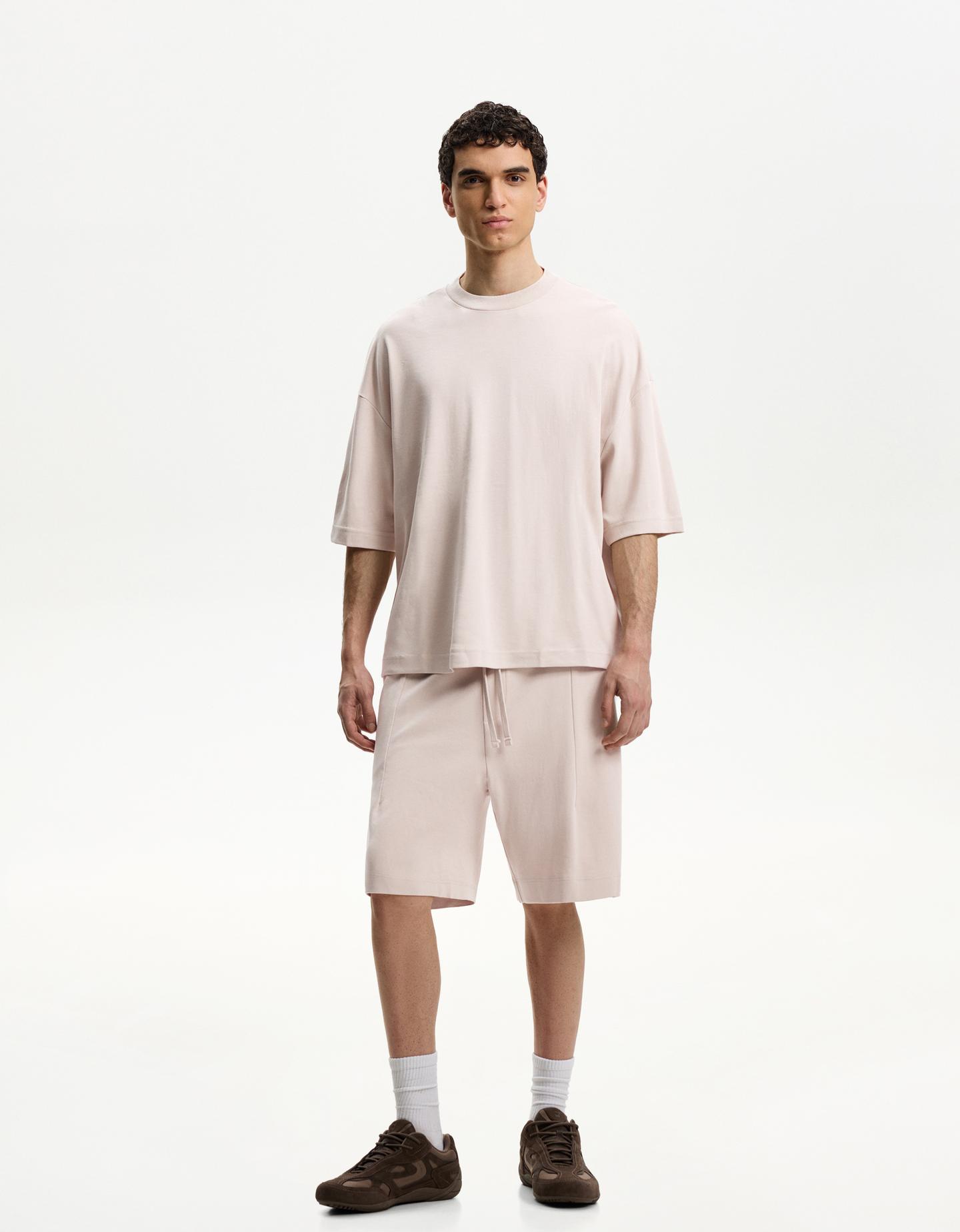 Bershka Bermuda Relaxed Fit Hombre Xl Piedra