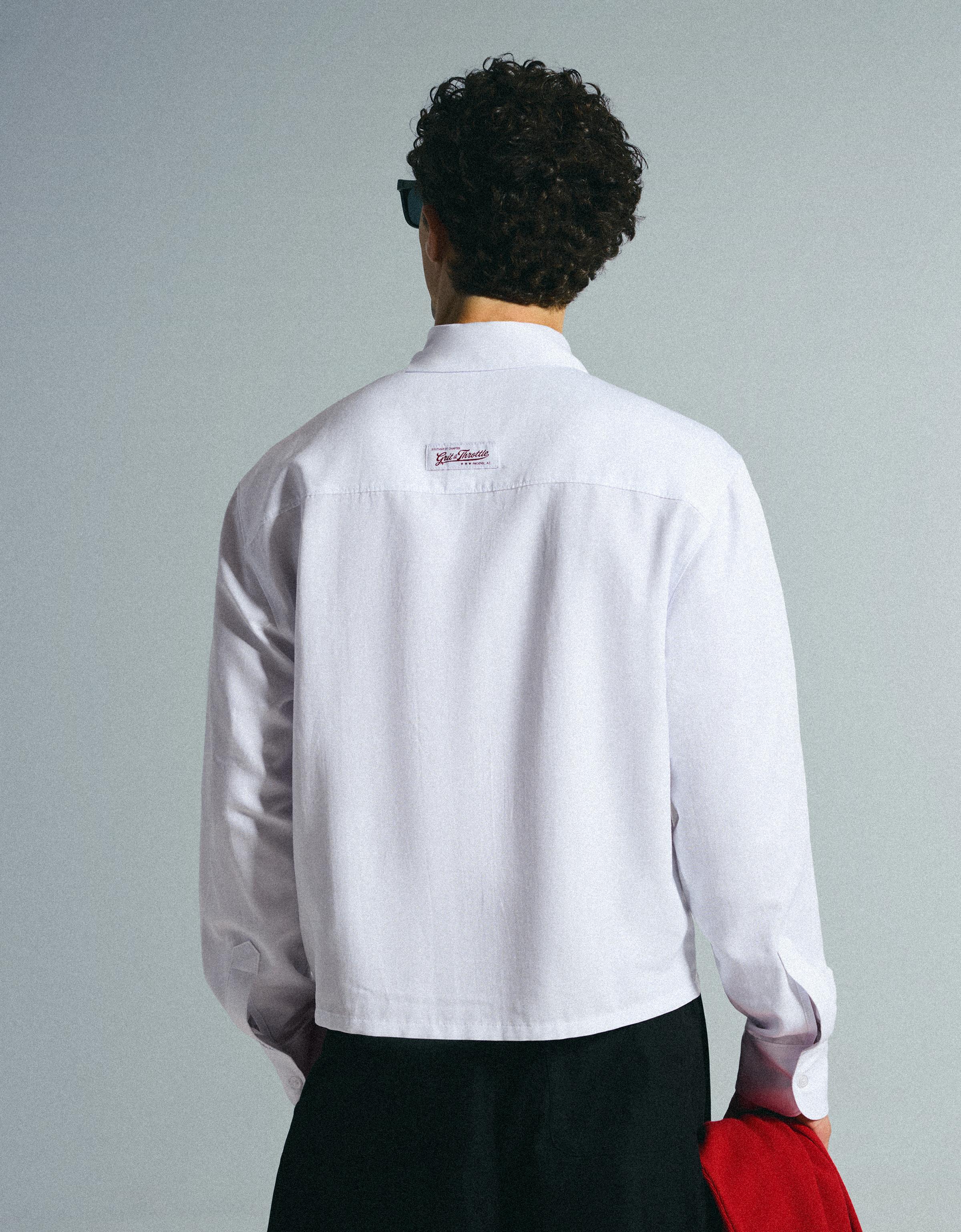 Long sleeve print shirt — White