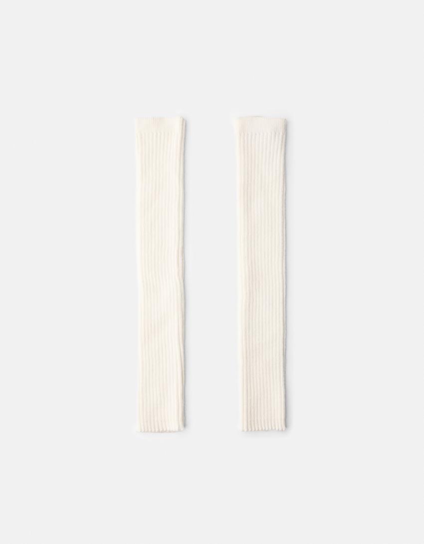 Ribbed leg warmers-Cream