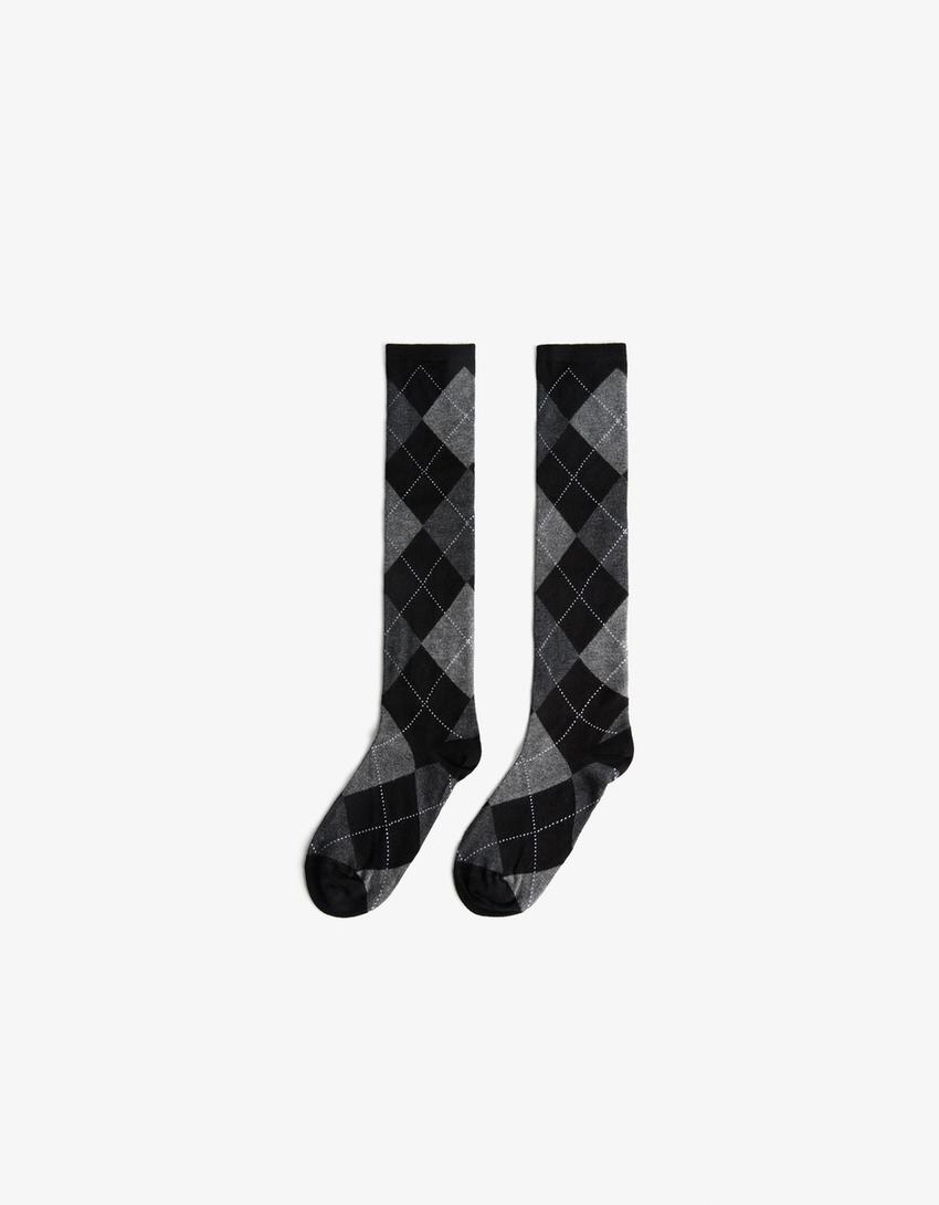 Calcetines rombo-Negro
