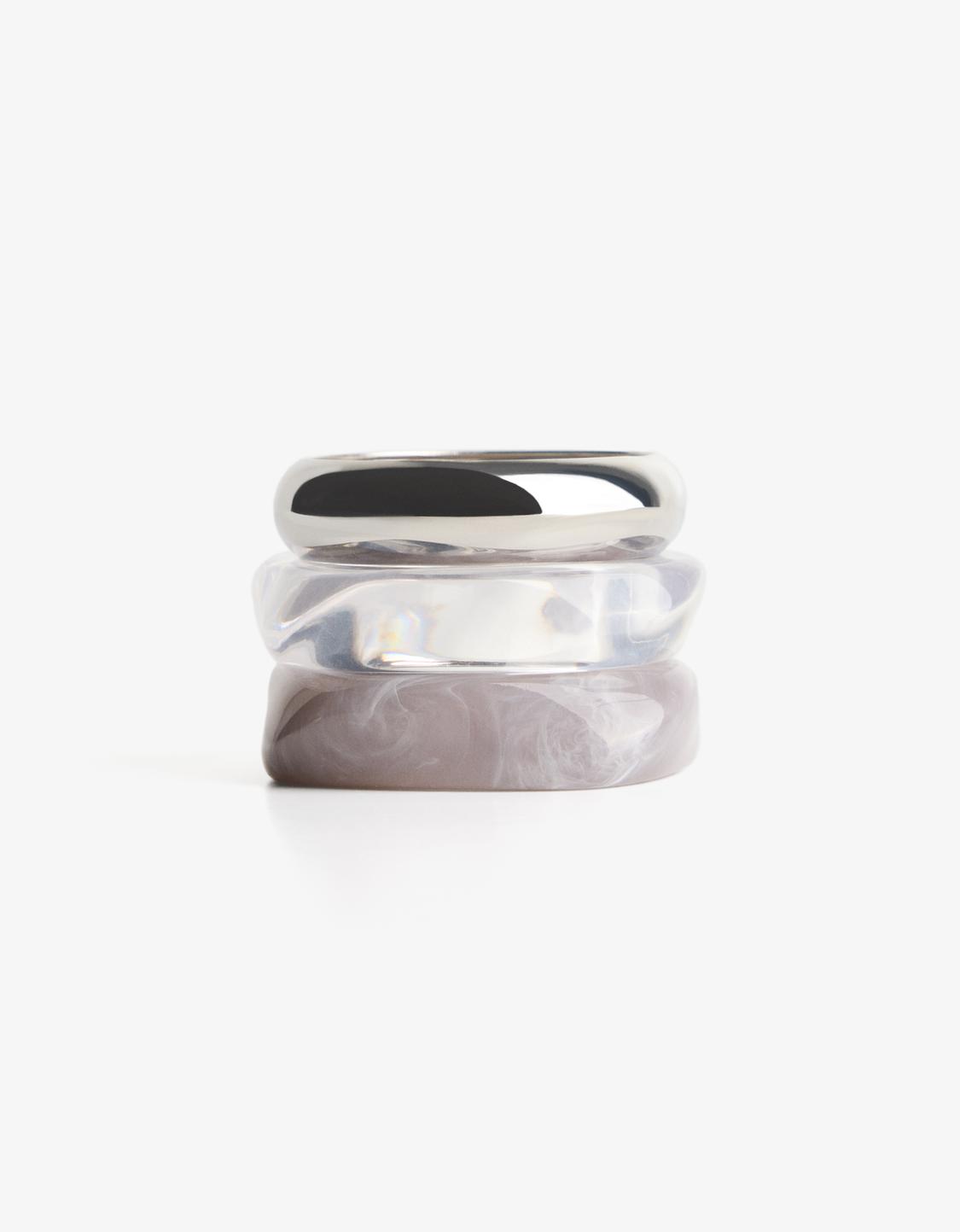 Pack of 3 resin-effect bracelets