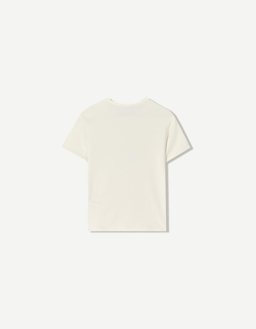 Short sleeve T-shirt with print-White-4