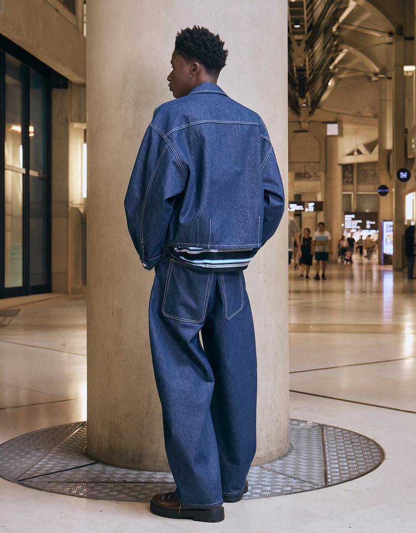 Jean barrel fit-Marine