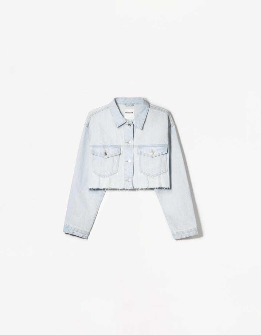 Giubbotto in denim corto-Azzurro Chiaro