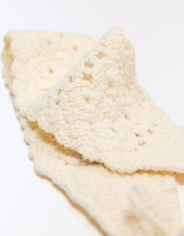 Crochet hairband — Cream 2