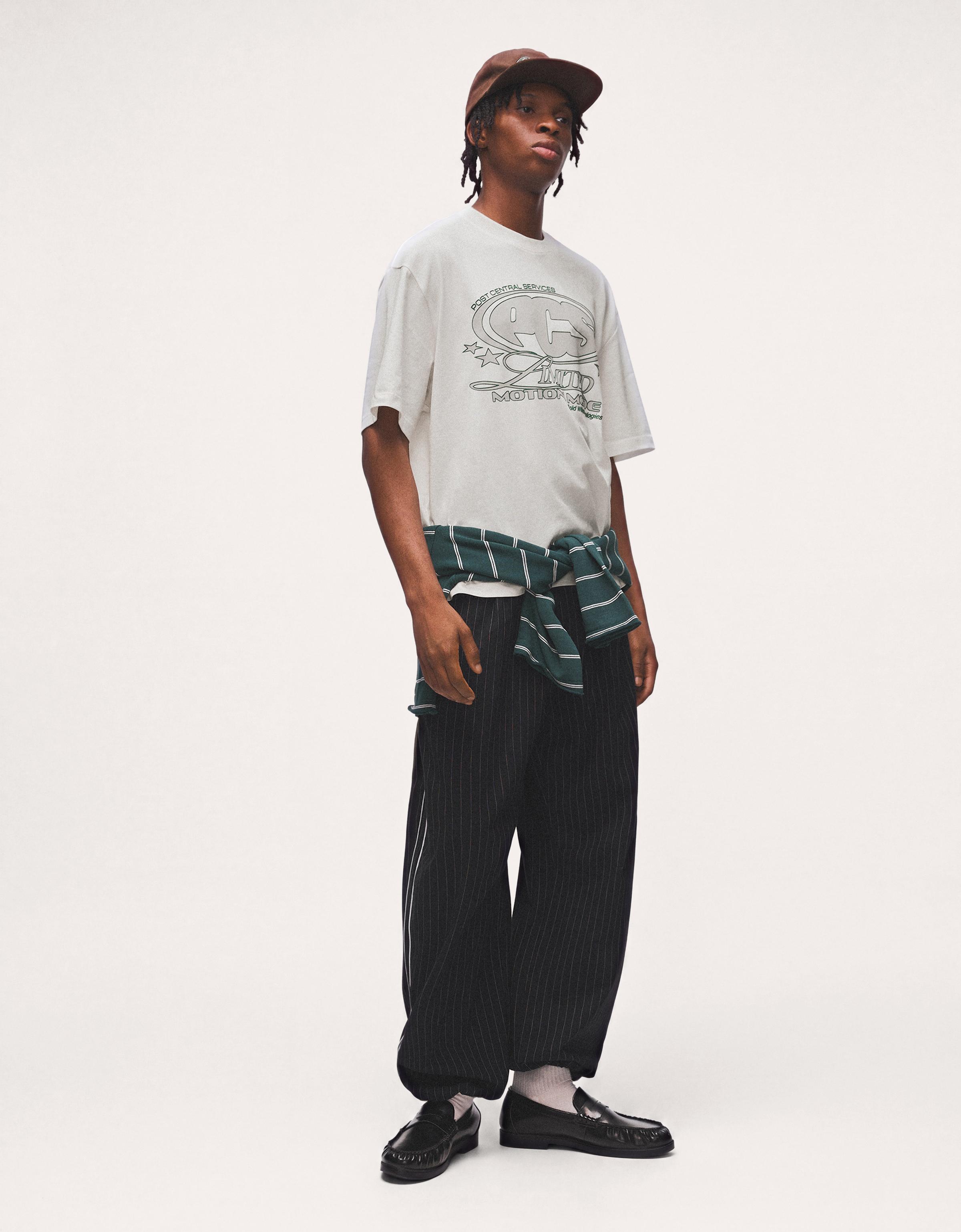 Short sleeve boxy print T-shirt — White