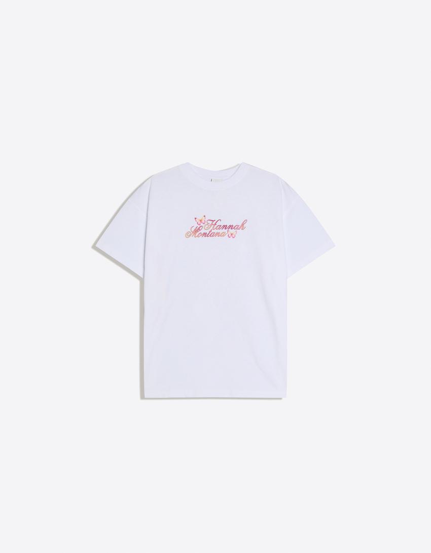 Hannah Montana print short sleeve T-shirt-Off white