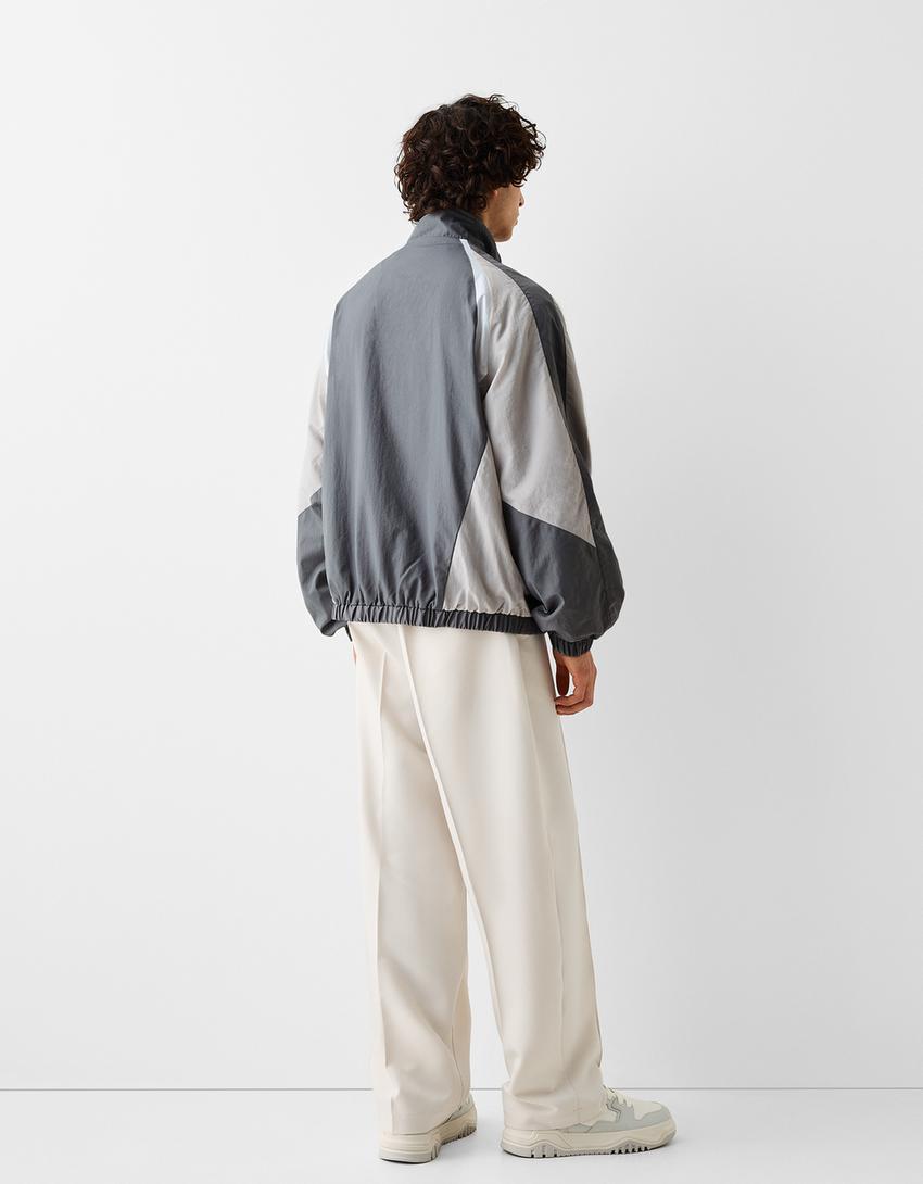 Blouson technique color block-Gris foncé-1