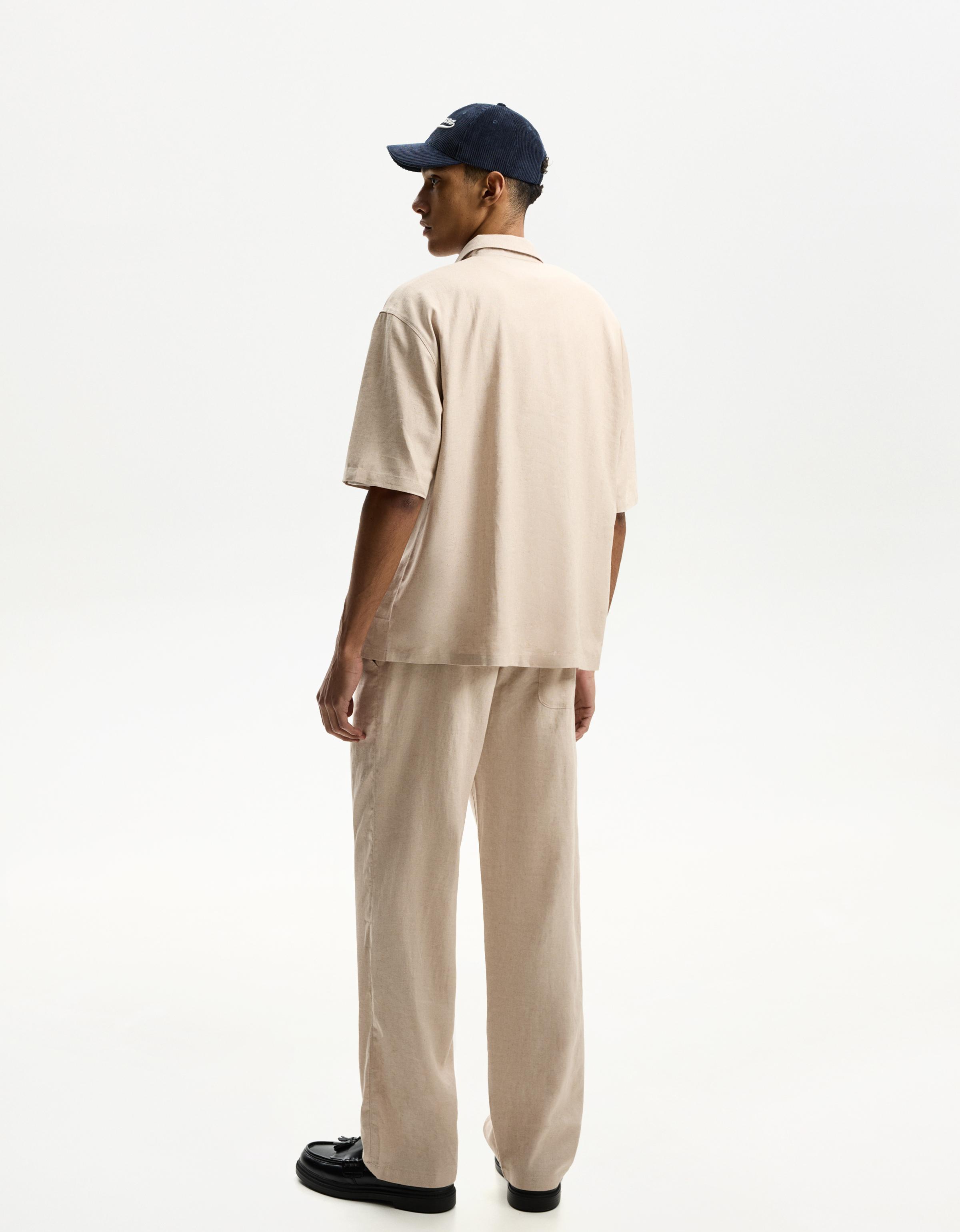 【THE MOZZ】Linen Blend Short Sleeve T-Shirt Amazon.com: Men's Summer Linen Short-Sleeved Shirt with