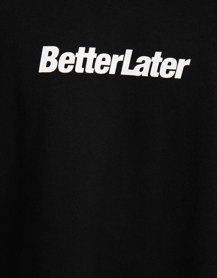 T-shirt manga curta boxy fit estampado-Preto-6