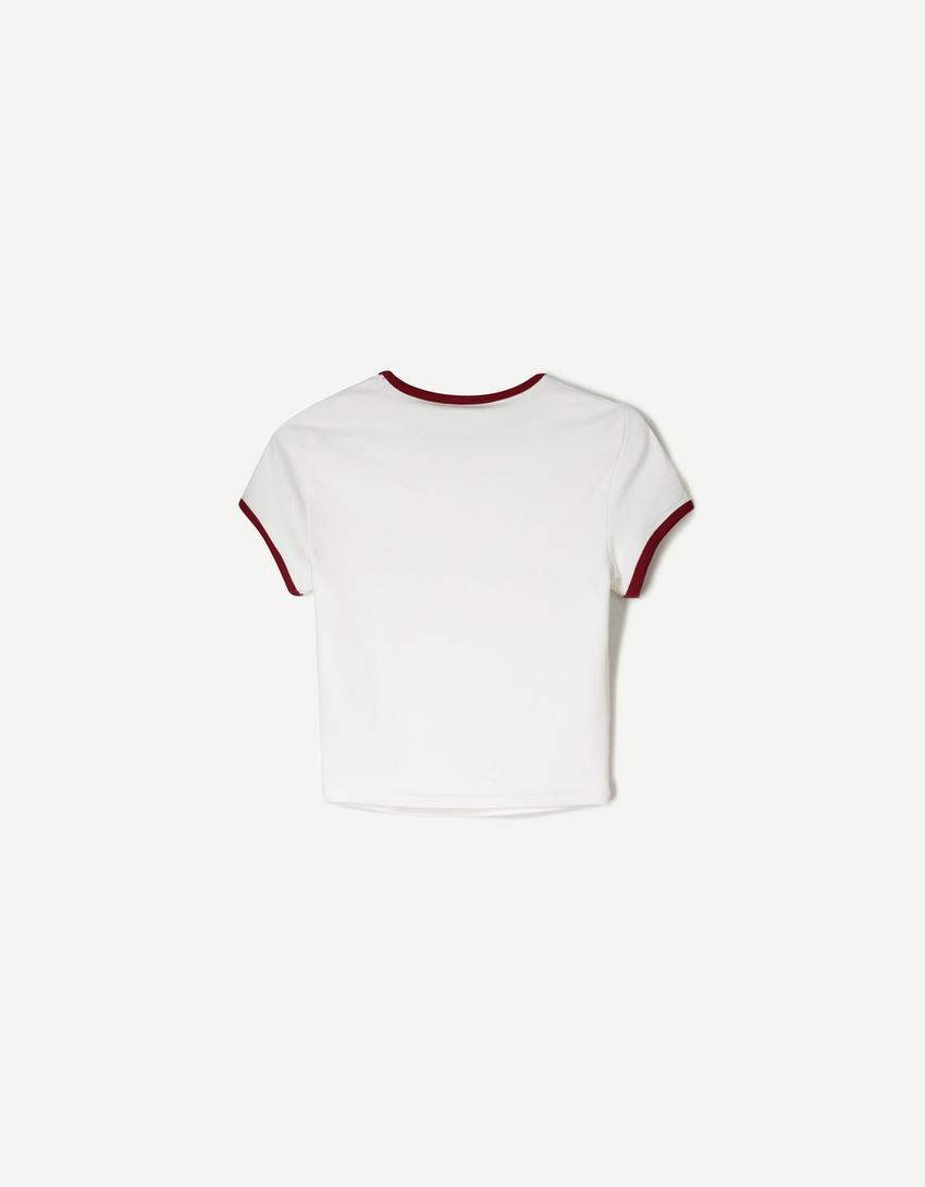 Short sleeve T-shirt with print-Off white-2