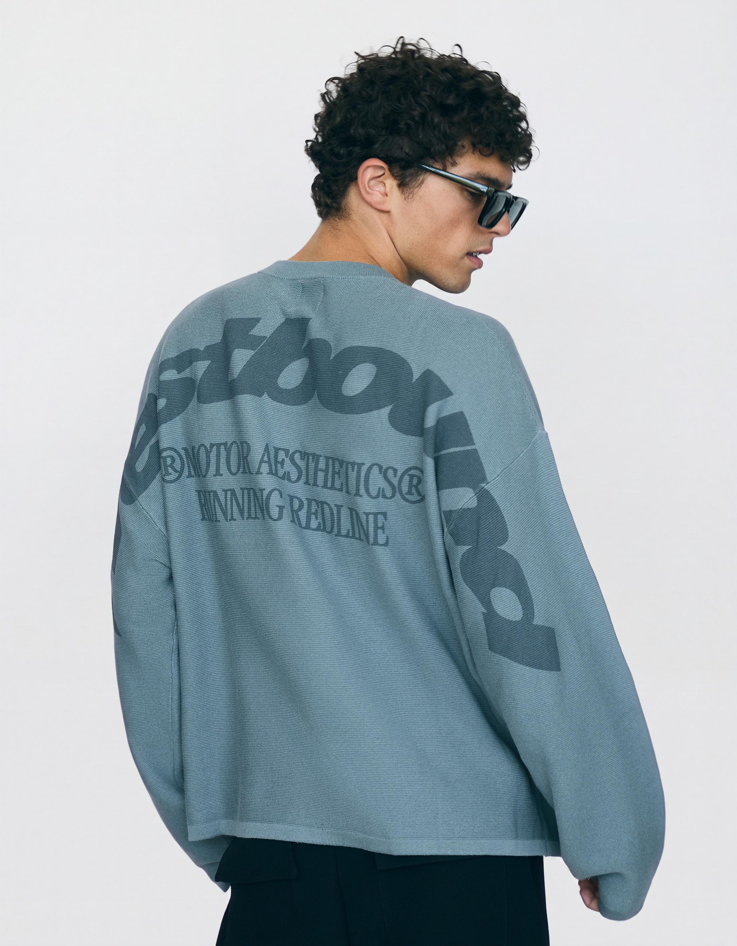 Textured print jumper — Blue