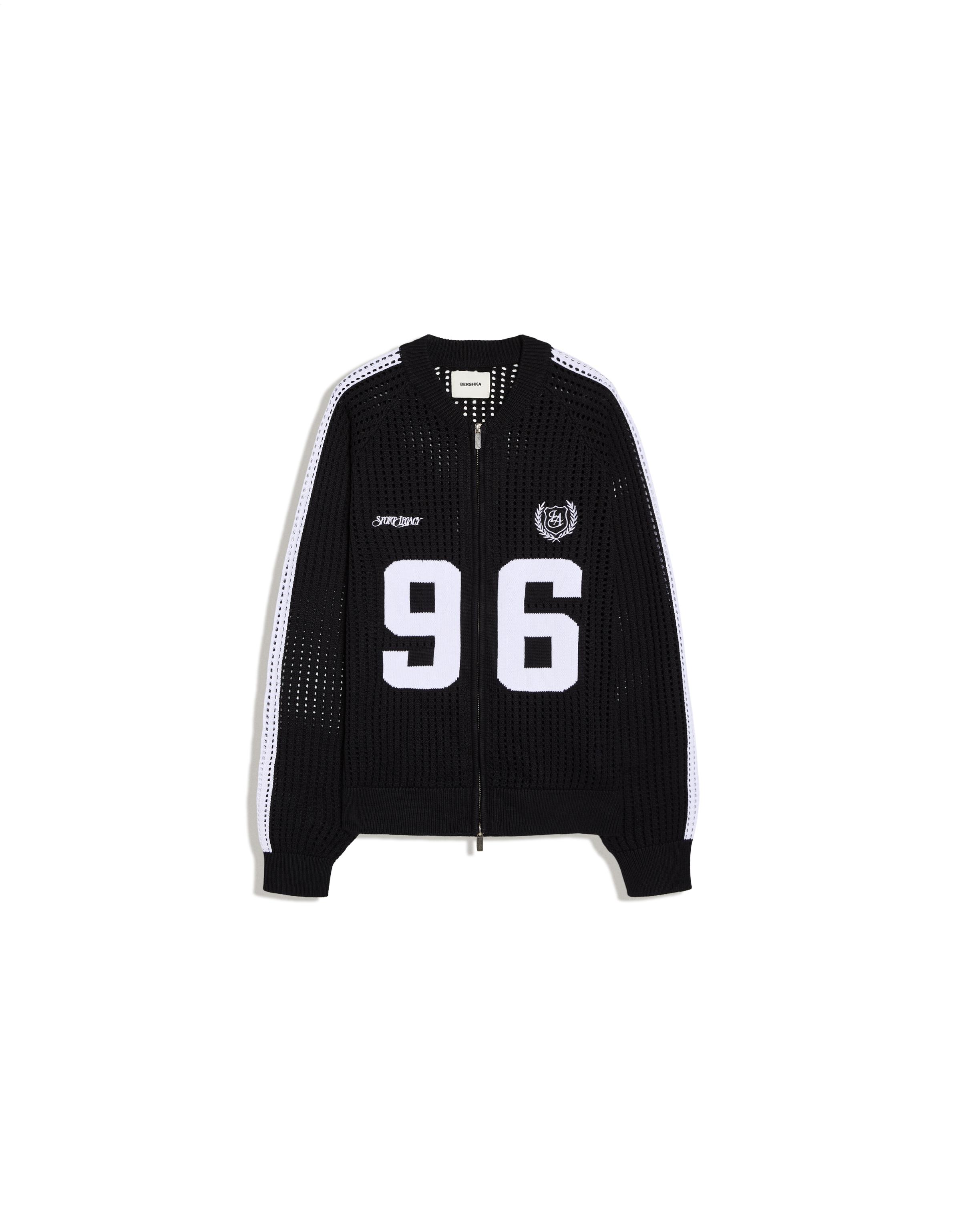 Retro mesh zip-up jacket — Black