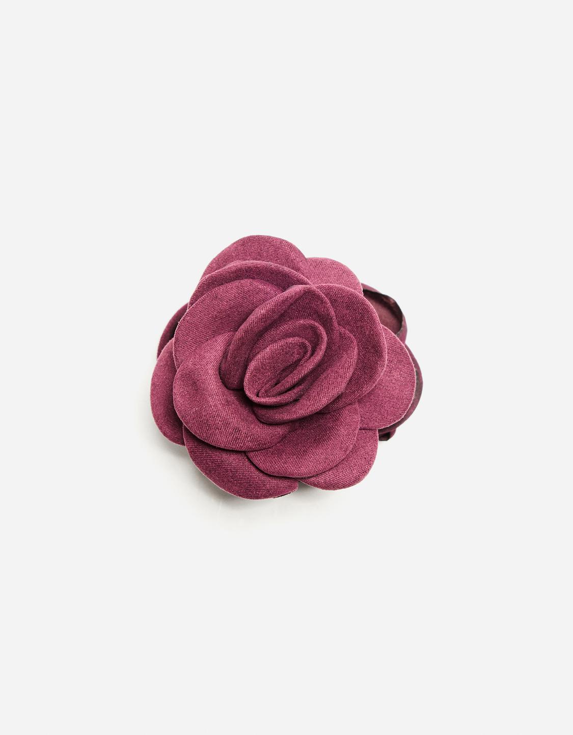 Fabric flower hair clip
