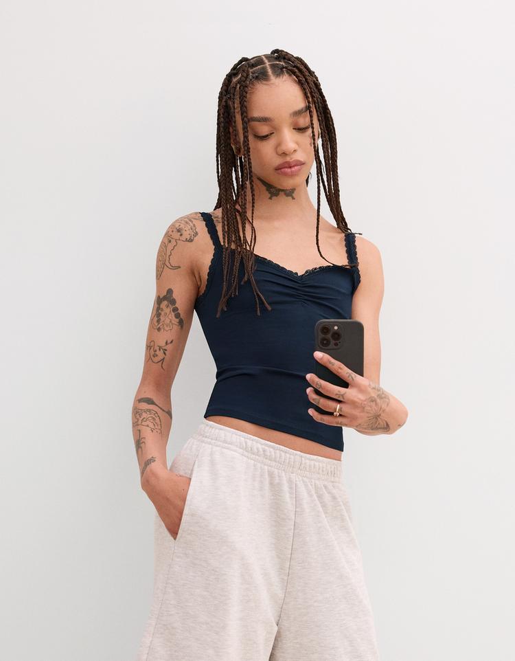 Lace top with straps